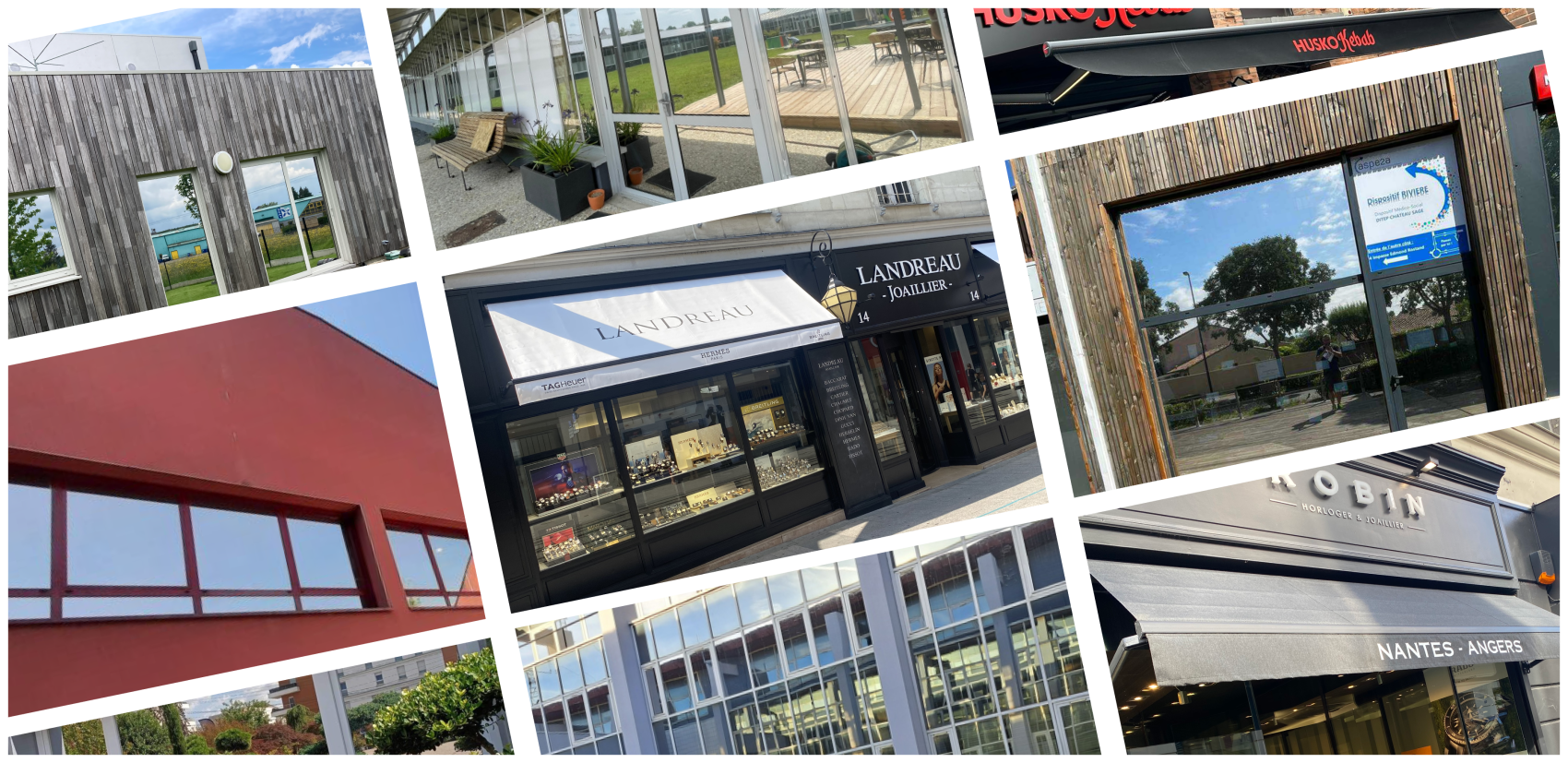 Exemples de films solaires ou stores bannes réalisés par les agences PANO.